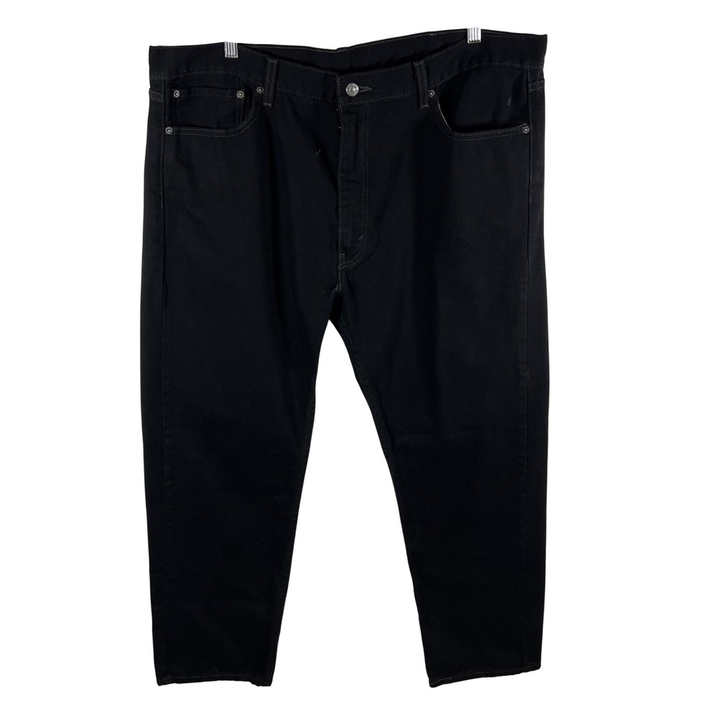 Levis 505 Regular‎ Fit Straight Leg Black Denim Jeans Mens W42 L32 100% Cotton